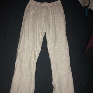 white boho beach pants